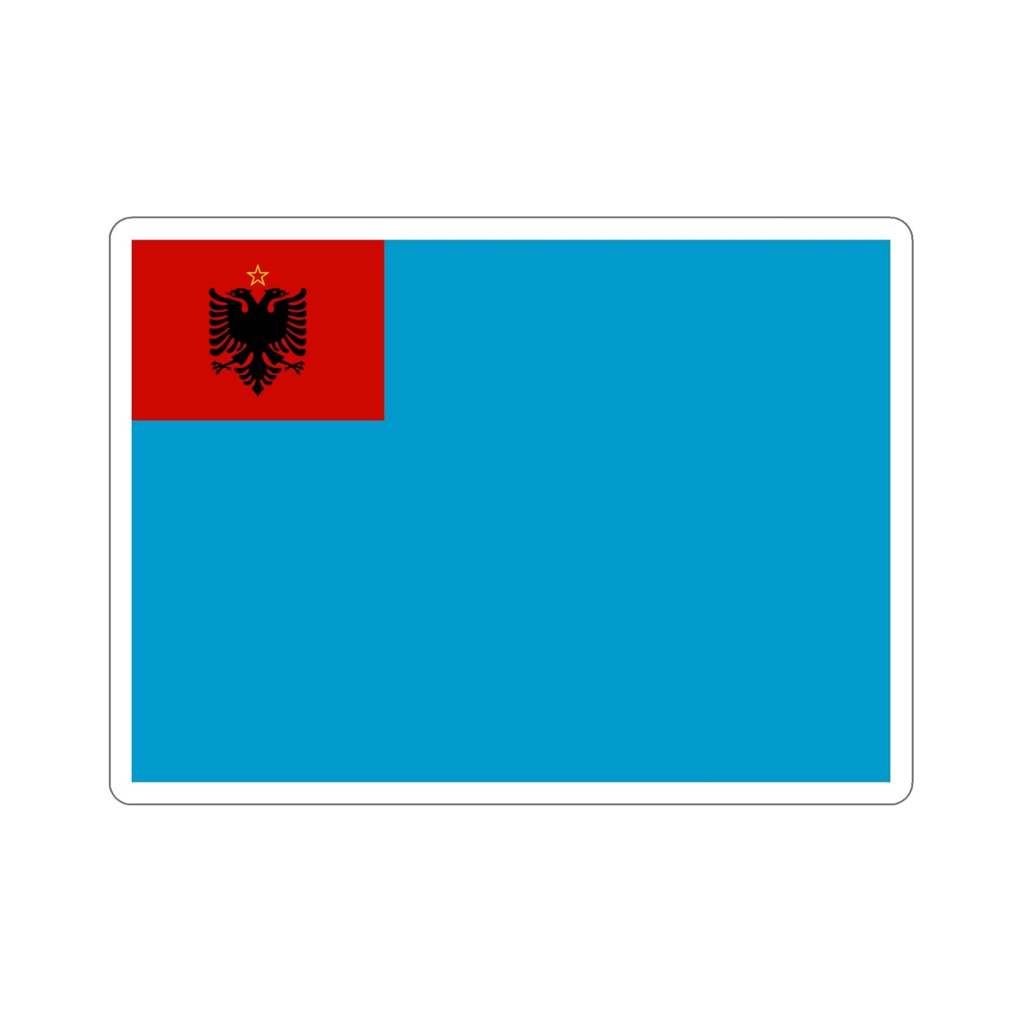 Naval Ensign of Albania 1954 to 1958 STICKER Vinyl Die-Cut Decal-5 Inch-The Sticker Space