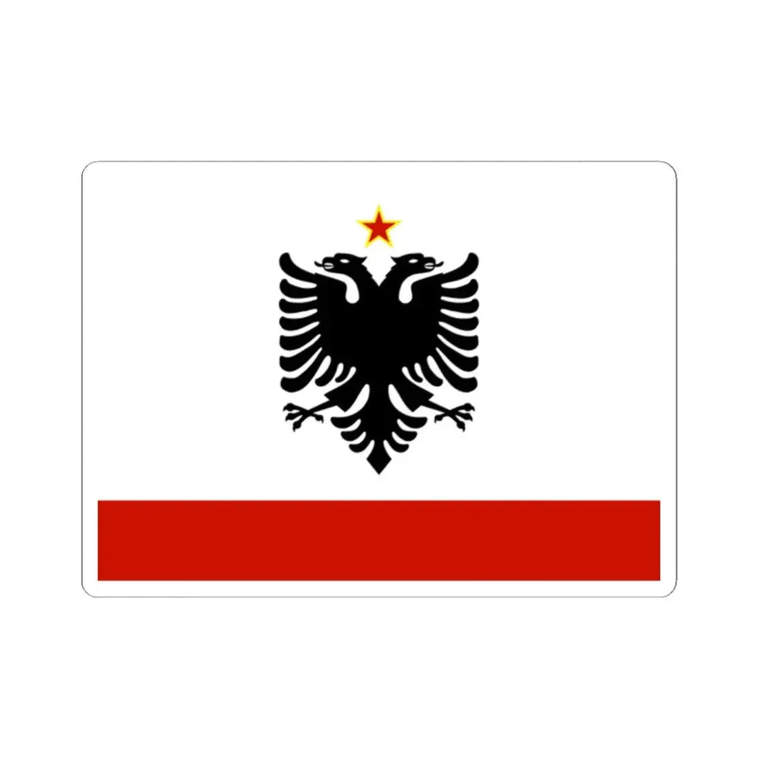 Naval Ensign of Albania 1958-1992 (Albania) STICKER Vinyl Kiss-Cut Decal 2 Inch White - The Sticker Space