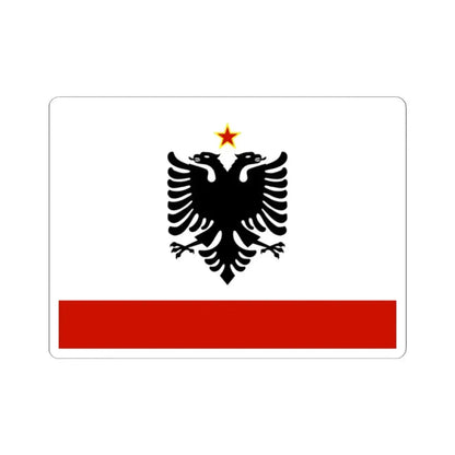 Naval Ensign of Albania 1958-1992 (Albania) STICKER Vinyl Kiss-Cut Decal 2 Inch White - The Sticker Space