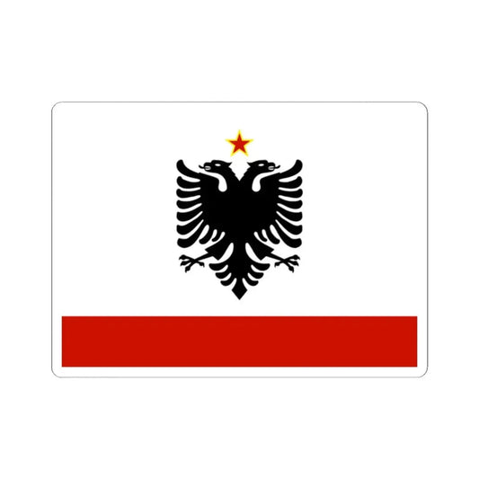 Naval Ensign of Albania 1958-1992 (Albania) STICKER Vinyl Kiss-Cut Decal 2 Inch White - The Sticker Space