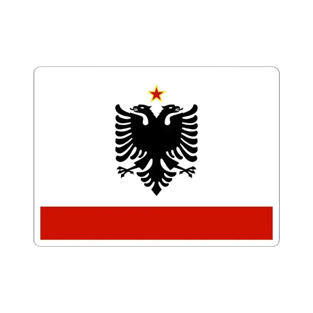 Naval Ensign of Albania 1958-1992 (Albania) STICKER Vinyl Kiss-Cut Decal 3 Inch White - The Sticker Space