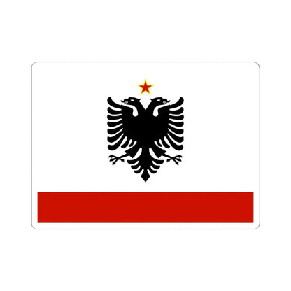 Naval Ensign of Albania 1958-1992 (Albania) STICKER Vinyl Kiss-Cut Decal 3 Inch White - The Sticker Space