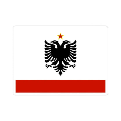 Naval Ensign of Albania 1958-1992 (Albania) STICKER Vinyl Kiss-Cut Decal 4 Inch White - The Sticker Space