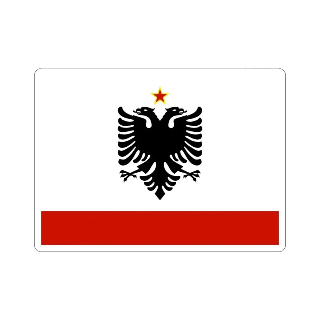 Naval Ensign of Albania 1958-1992 (Albania) STICKER Vinyl Kiss-Cut Decal 6 Inch White - The Sticker Space