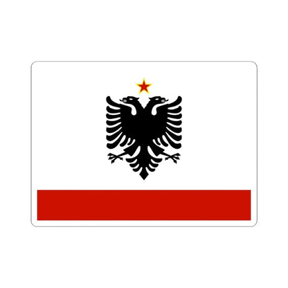 Naval Ensign of Albania 1958-1992 (Albania) STICKER Vinyl Kiss-Cut Decal 6 Inch White - The Sticker Space