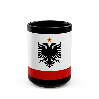 Naval Ensign of Albania 1958 to 1992 - Black Coffee Mug-15oz-The Sticker Space