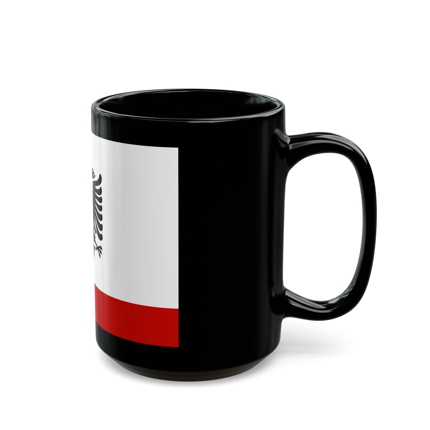 Naval Ensign of Albania 1958 to 1992 - Black Coffee Mug-The Sticker Space