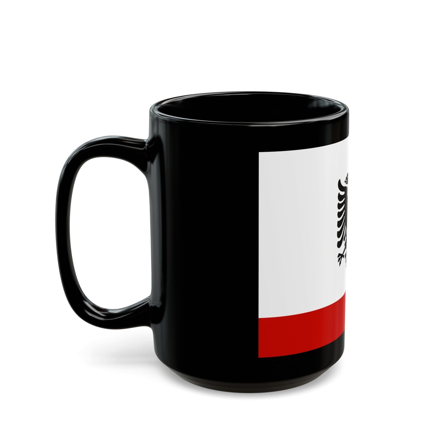 Naval Ensign of Albania 1958 to 1992 - Black Coffee Mug-The Sticker Space