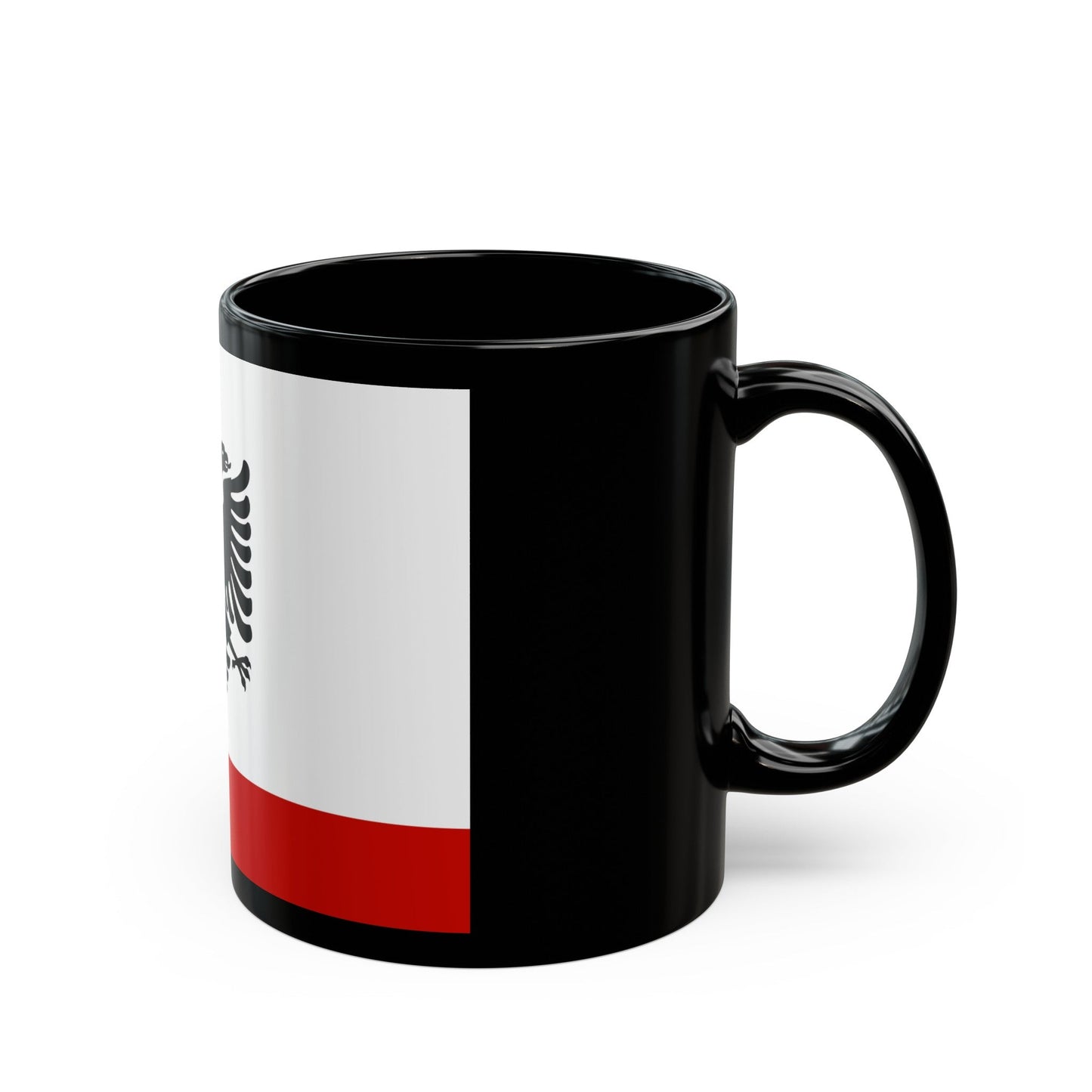 Naval Ensign of Albania 1958 to 1992 - Black Coffee Mug-The Sticker Space