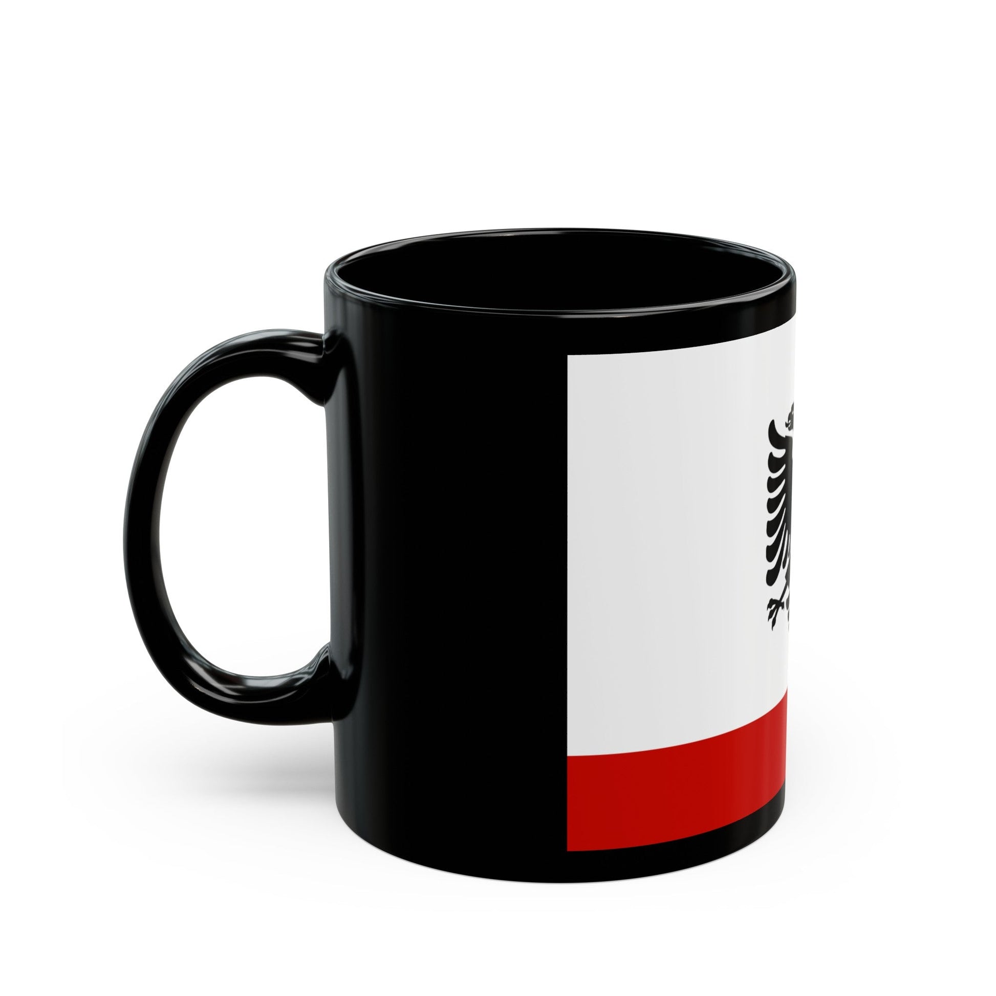 Naval Ensign of Albania 1958 to 1992 - Black Coffee Mug-The Sticker Space