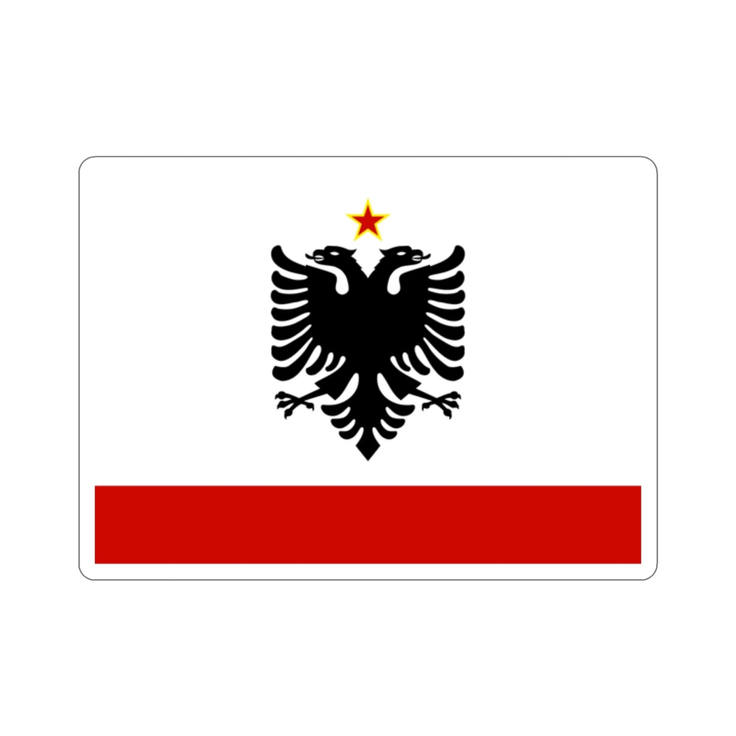 Naval Ensign of Albania 1958 to 1992 STICKER Vinyl Die-Cut Decal-2 Inch-The Sticker Space