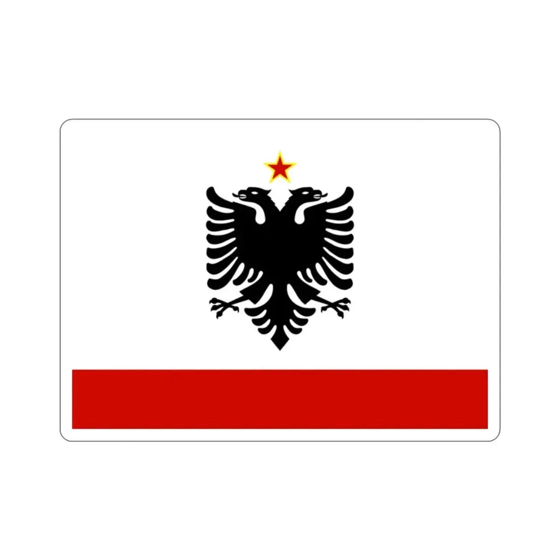 Naval Ensign of Albania 1958 to 1992 STICKER Vinyl Die-Cut Decal 2 Inch - The Sticker Space