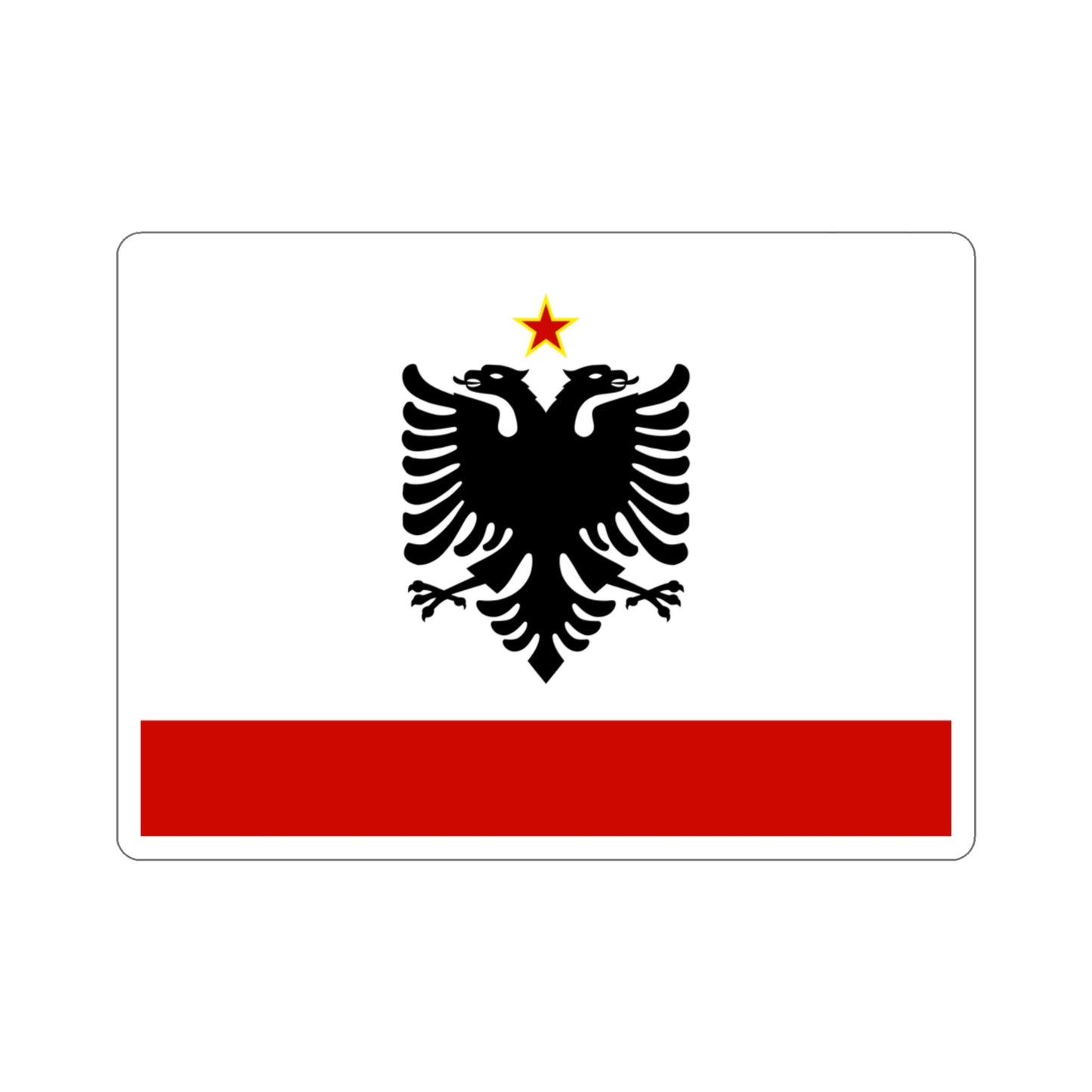 Naval Ensign of Albania 1958 to 1992 STICKER Vinyl Die-Cut Decal-3 Inch-The Sticker Space