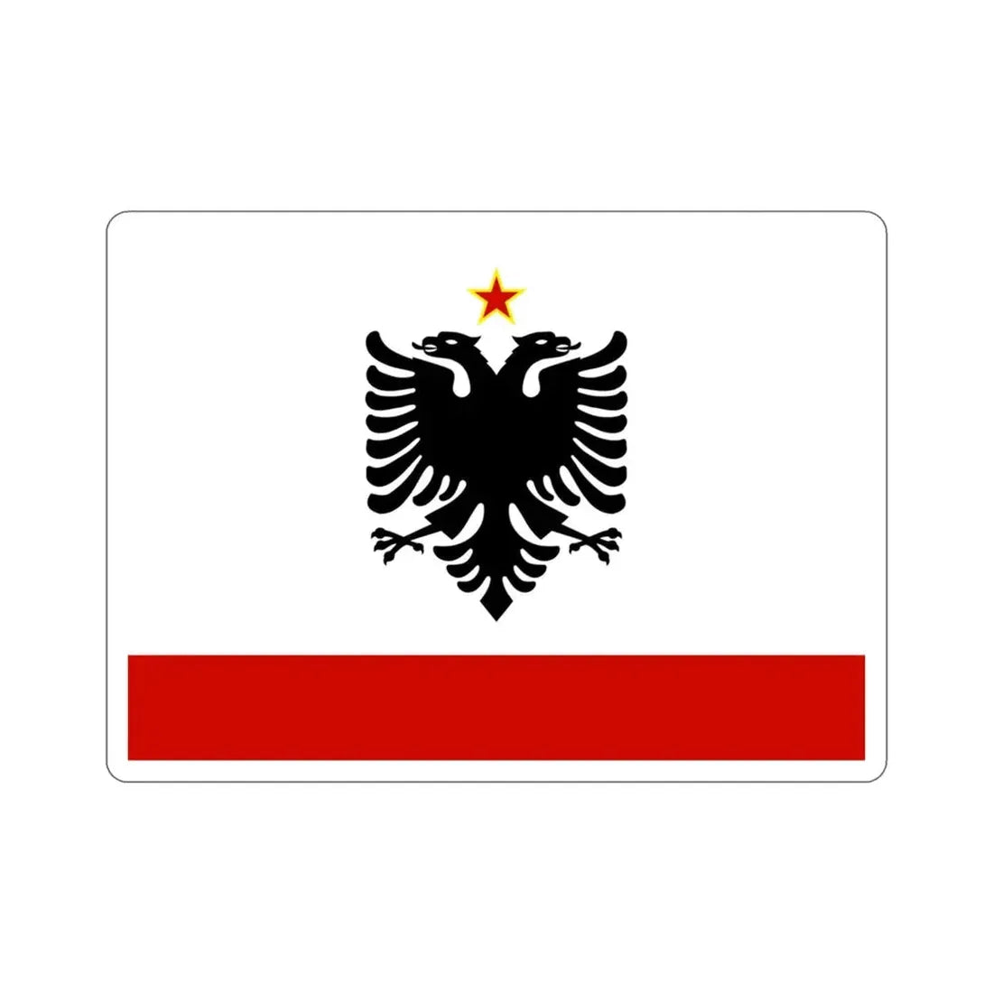 Naval Ensign of Albania 1958 to 1992 STICKER Vinyl Die-Cut Decal 3 Inch - The Sticker Space