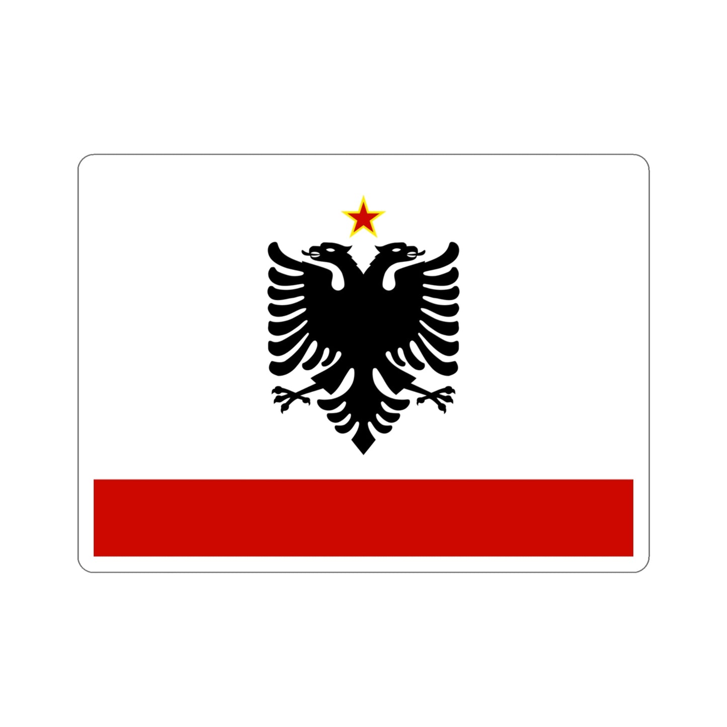 Naval Ensign of Albania 1958 to 1992 STICKER Vinyl Die-Cut Decal-4 Inch-The Sticker Space