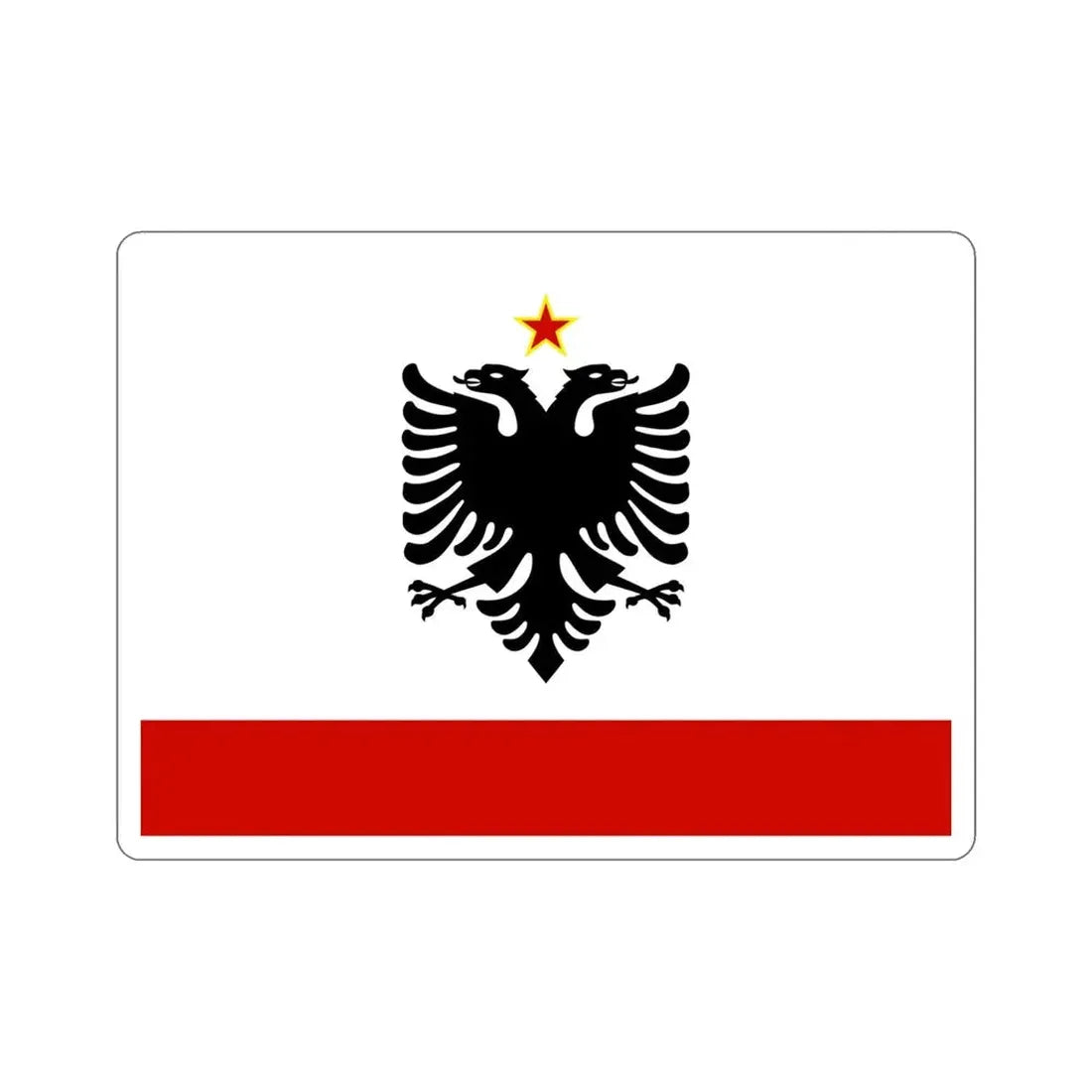 Naval Ensign of Albania 1958 to 1992 STICKER Vinyl Die-Cut Decal 4 Inch - The Sticker Space