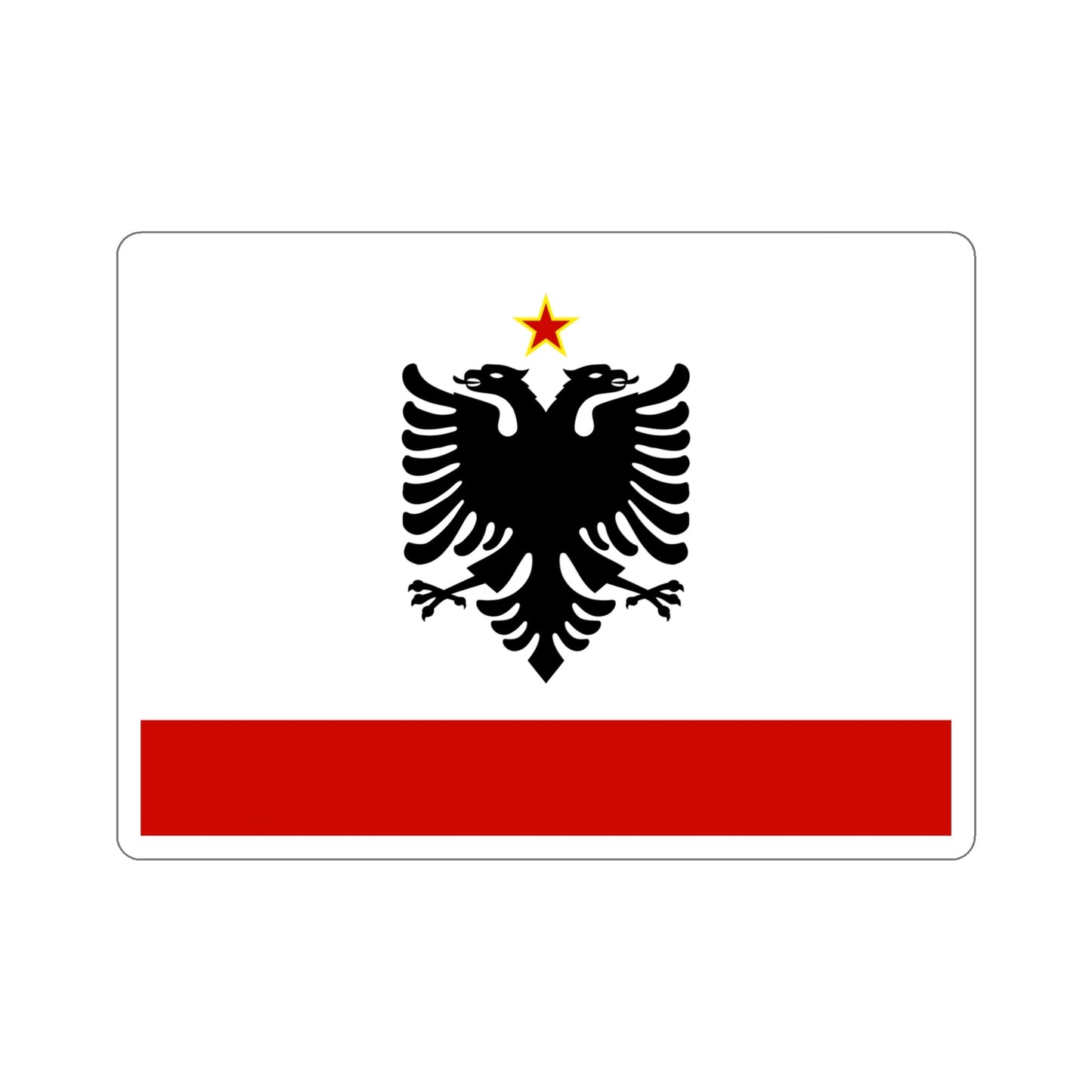 Naval Ensign of Albania 1958 to 1992 STICKER Vinyl Die-Cut Decal-5 Inch-The Sticker Space