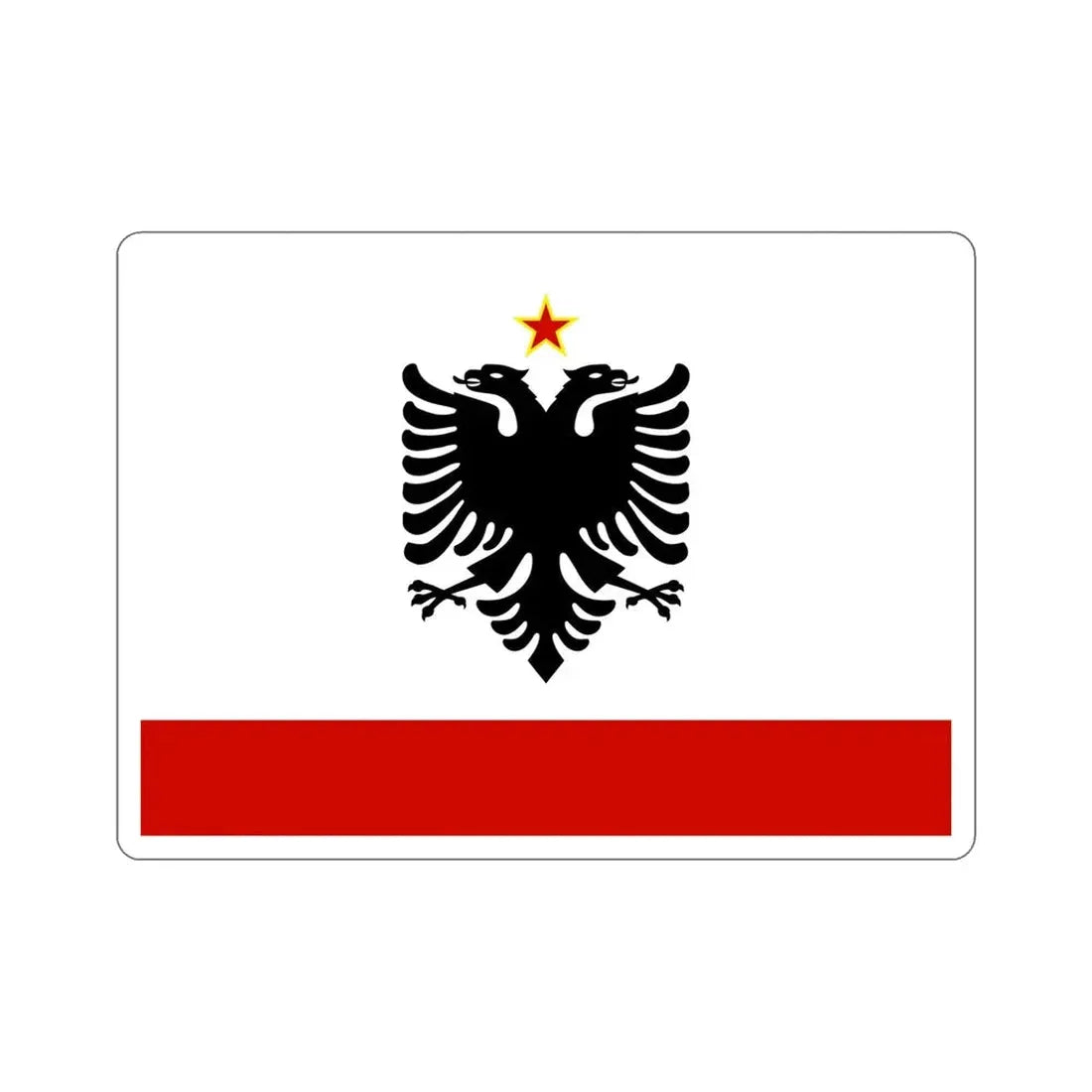 Naval Ensign of Albania 1958 to 1992 STICKER Vinyl Die-Cut Decal 5 Inch - The Sticker Space