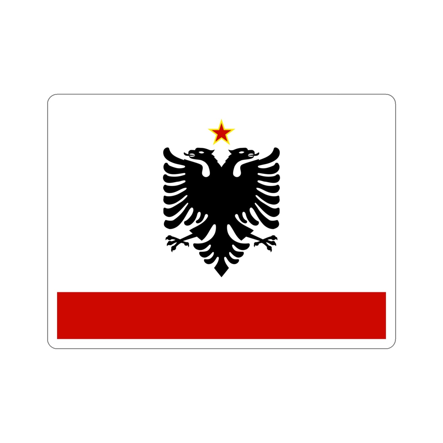 Naval Ensign of Albania 1958 to 1992 STICKER Vinyl Die-Cut Decal-6 Inch-The Sticker Space