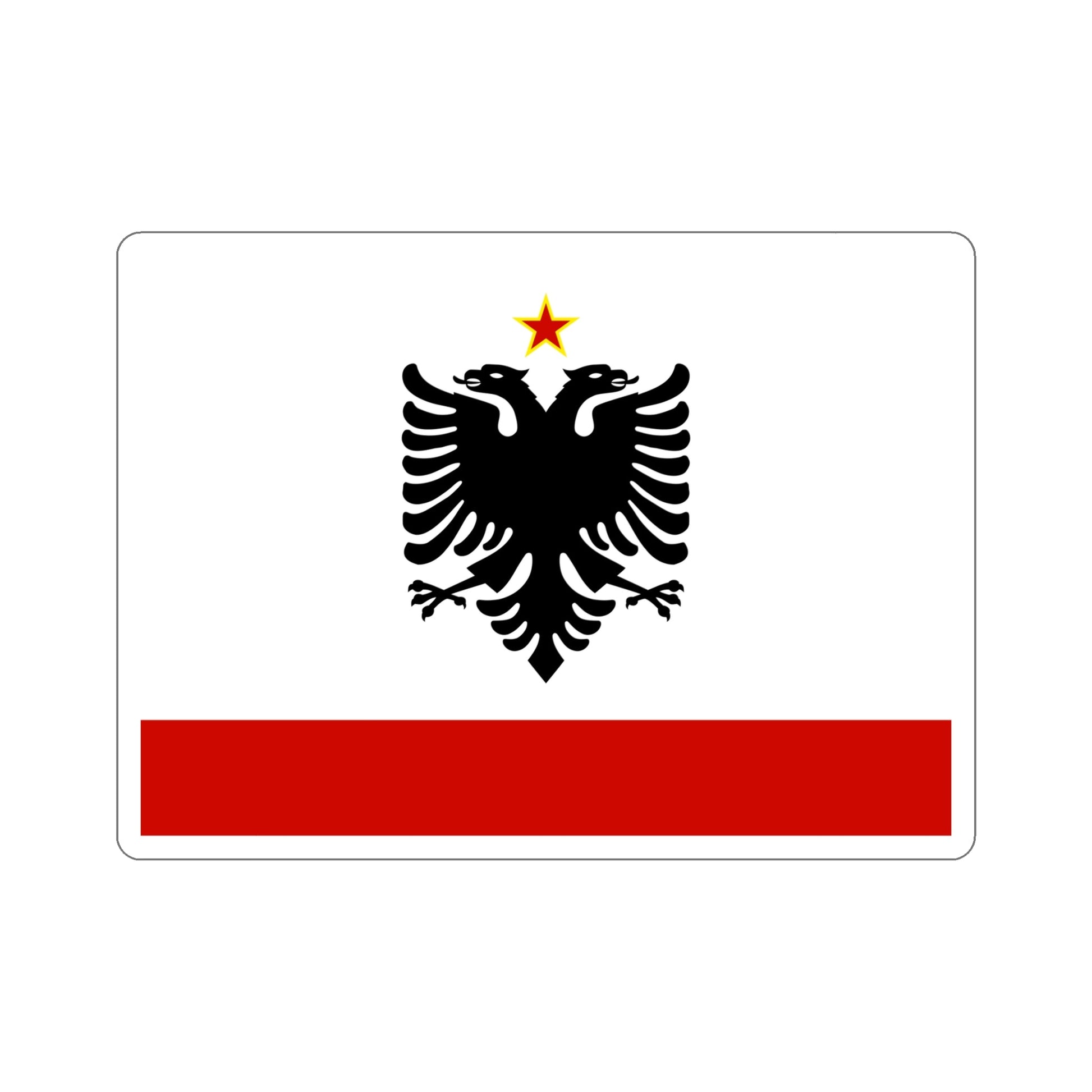 Naval Ensign of Albania 1958 to 1992 STICKER Vinyl Die-Cut Decal-6 Inch-The Sticker Space