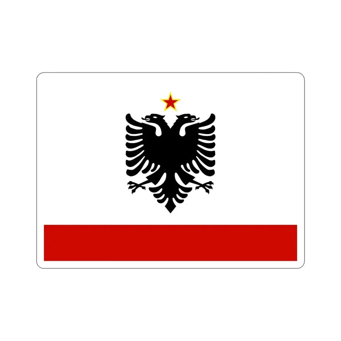 Naval Ensign of Albania 1958 to 1992 STICKER Vinyl Die-Cut Decal 6 Inch - The Sticker Space