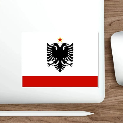 Naval Ensign of Albania 1958 to 1992 STICKER Vinyl Die-Cut Decal - The Sticker Space