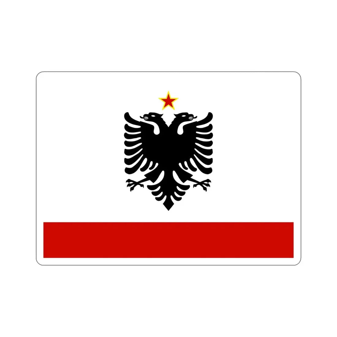 Naval Ensign of Albania 1958 to 1992 STICKER Vinyl Die-Cut Decal - The Sticker Space