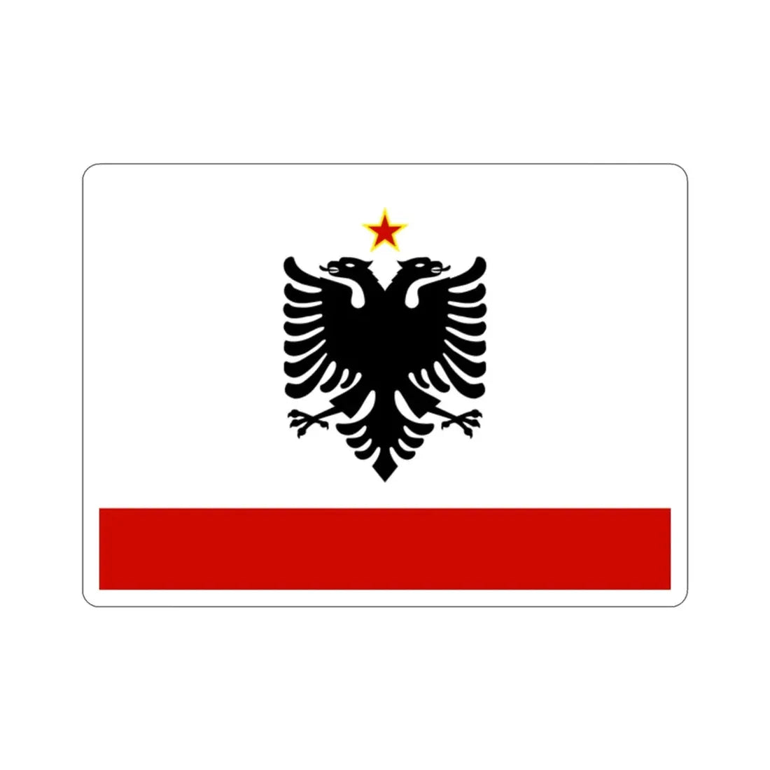 Naval Ensign of Albania 1958 to 1992 STICKER Vinyl Die-Cut Decal - The Sticker Space