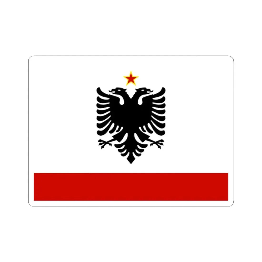 Naval Ensign of Albania 1958 to 1992 - STICKER Vinyl Kiss-Cut Decal 2 Inch White - The Sticker Space