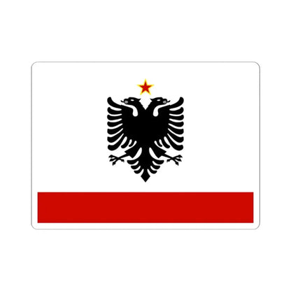 Naval Ensign of Albania 1958 to 1992 - STICKER Vinyl Kiss-Cut Decal 2 Inch White - The Sticker Space