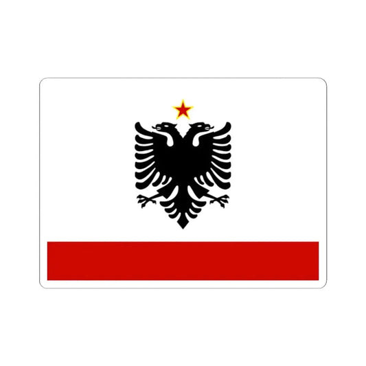 Naval Ensign of Albania 1958 to 1992 - STICKER Vinyl Kiss-Cut Decal 2 Inch White - The Sticker Space