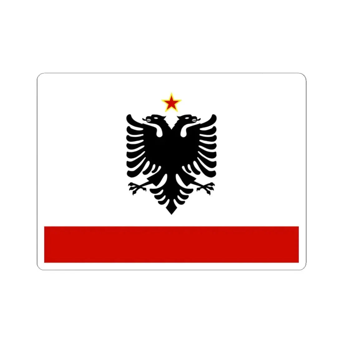 Naval Ensign of Albania 1958 to 1992 - STICKER Vinyl Kiss-Cut Decal 3 Inch White - The Sticker Space