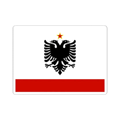Naval Ensign of Albania 1958 to 1992 - STICKER Vinyl Kiss-Cut Decal 3 Inch White - The Sticker Space