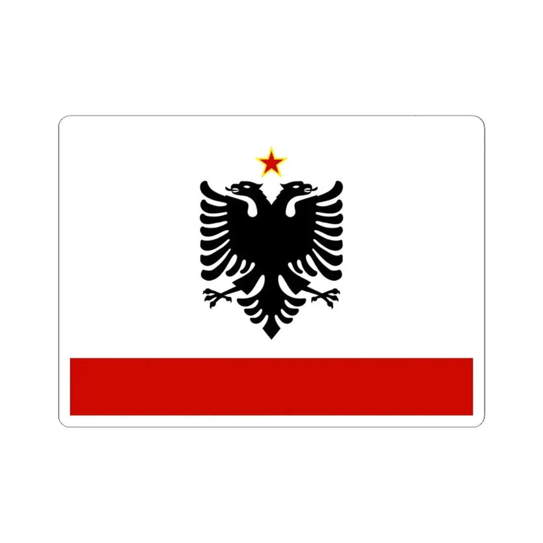 Naval Ensign of Albania 1958 to 1992 - STICKER Vinyl Kiss-Cut Decal 4 Inch White - The Sticker Space