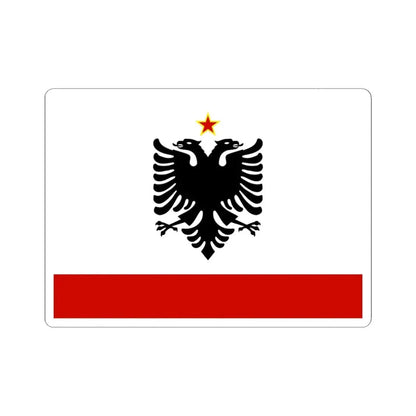 Naval Ensign of Albania 1958 to 1992 - STICKER Vinyl Kiss-Cut Decal 4 Inch White - The Sticker Space