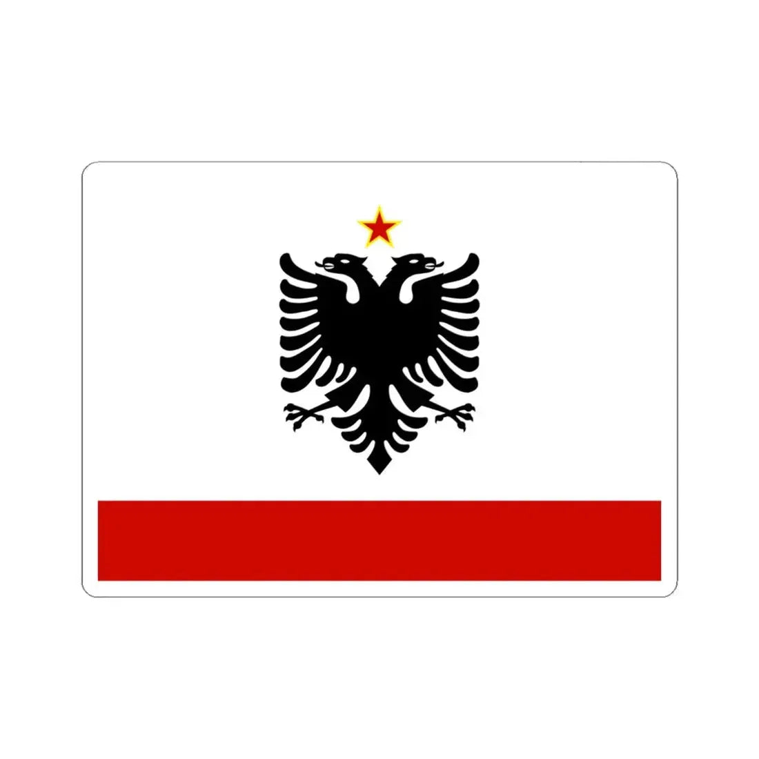 Naval Ensign of Albania 1958 to 1992 - STICKER Vinyl Kiss-Cut Decal 6 Inch White - The Sticker Space
