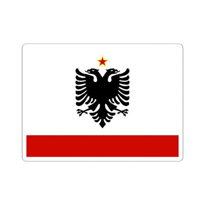 Naval Ensign of Albania 1958 to 1992 - STICKER Vinyl Kiss-Cut Decal 6 Inch White - The Sticker Space