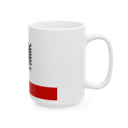 Naval Ensign of Albania 1958 to 1992 - White Coffee Mug-The Sticker Space