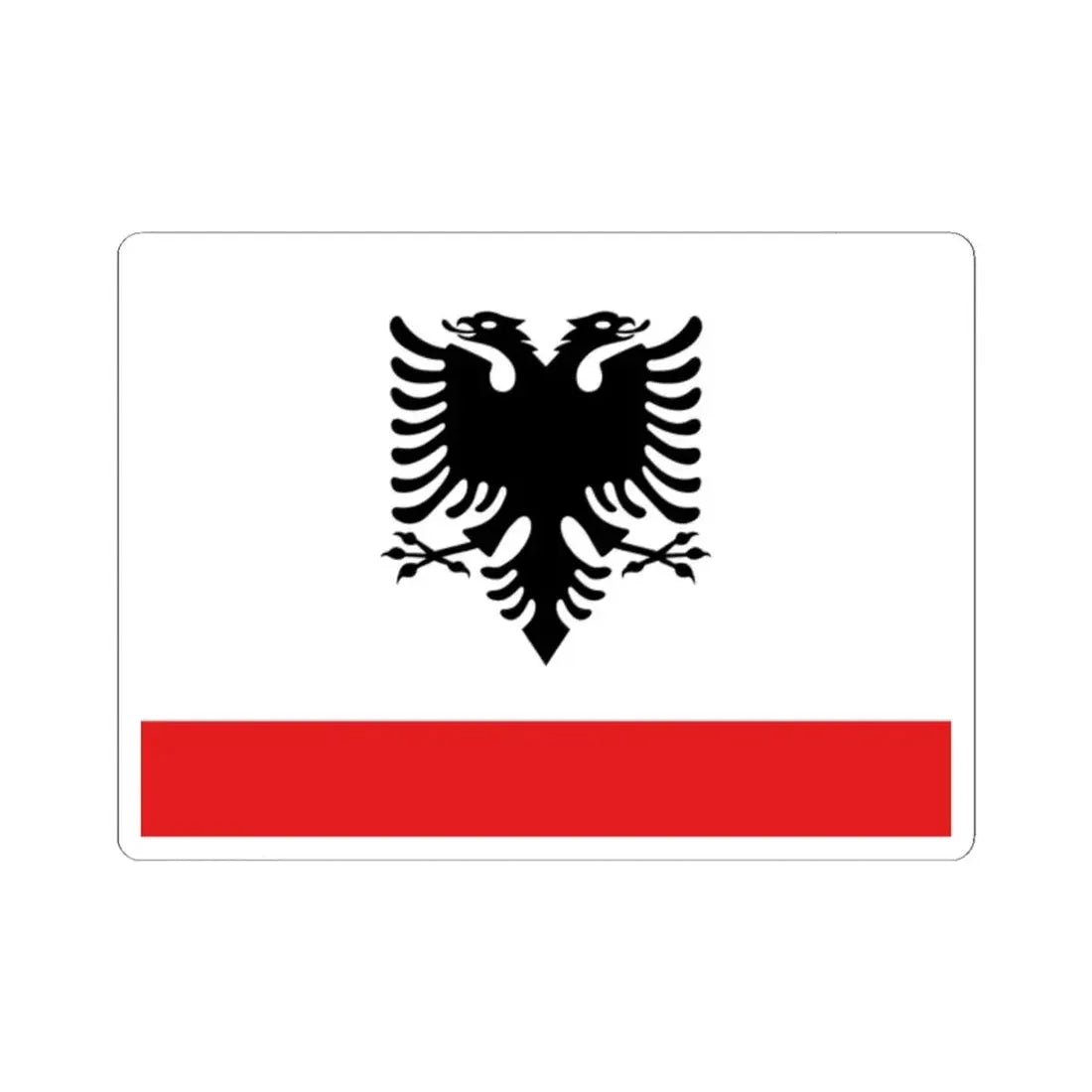 Naval Ensign of Albania (Albania) STICKER Vinyl Kiss-Cut Decal 2 Inch White - The Sticker Space