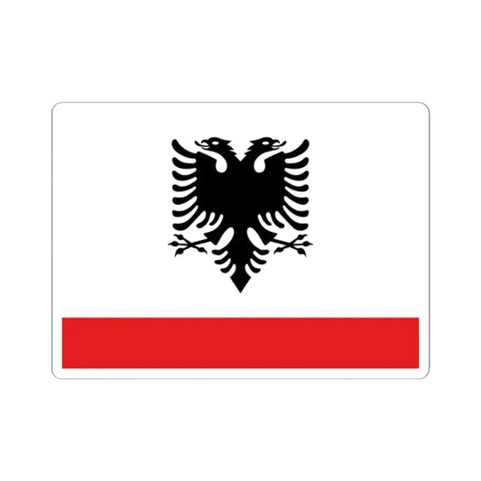 Naval Ensign of Albania (Albania) STICKER Vinyl Kiss-Cut Decal 2 Inch White - The Sticker Space