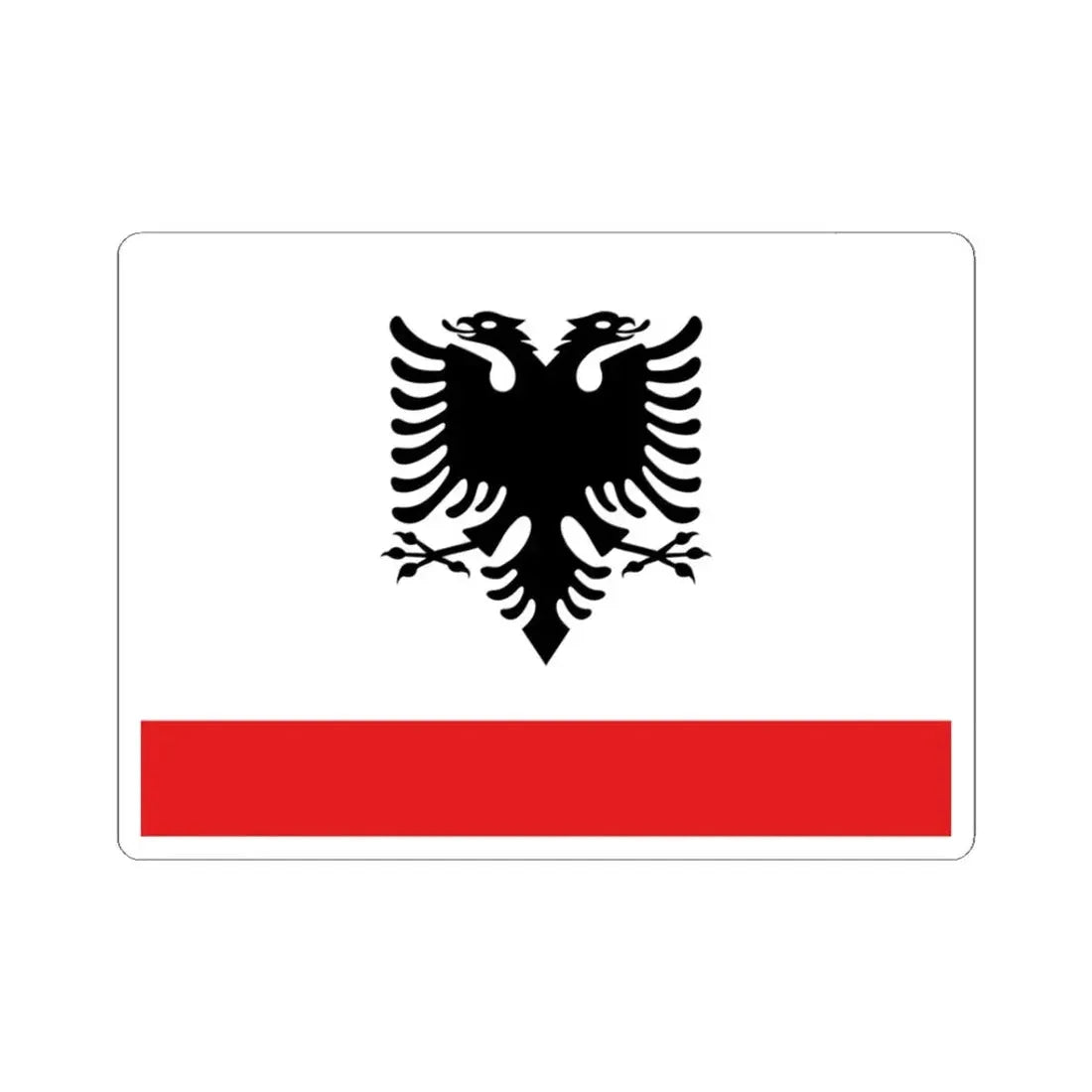 Naval Ensign of Albania (Albania) STICKER Vinyl Kiss-Cut Decal 3 Inch White - The Sticker Space