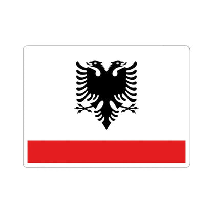 Naval Ensign of Albania (Albania) STICKER Vinyl Kiss-Cut Decal 3 Inch White - The Sticker Space