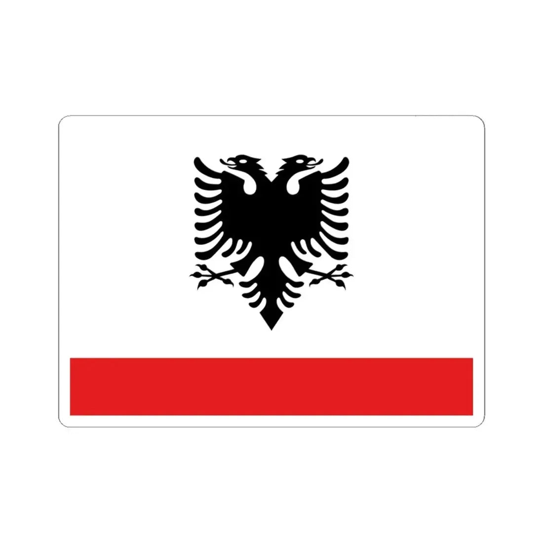 Naval Ensign of Albania (Albania) STICKER Vinyl Kiss-Cut Decal 4 Inch White - The Sticker Space