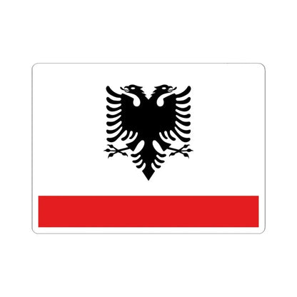 Naval Ensign of Albania (Albania) STICKER Vinyl Kiss-Cut Decal 4 Inch White - The Sticker Space