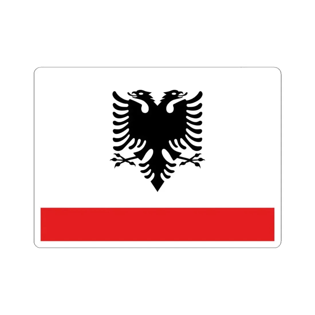 Naval Ensign of Albania (Albania) STICKER Vinyl Kiss-Cut Decal 6 Inch White - The Sticker Space