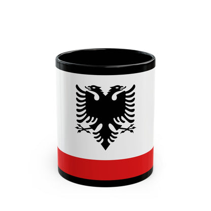 Naval Ensign of Albania - Black Coffee Mug-11oz-The Sticker Space