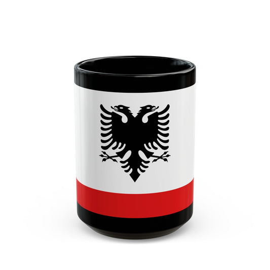 Naval Ensign of Albania - Black Coffee Mug-15oz-The Sticker Space