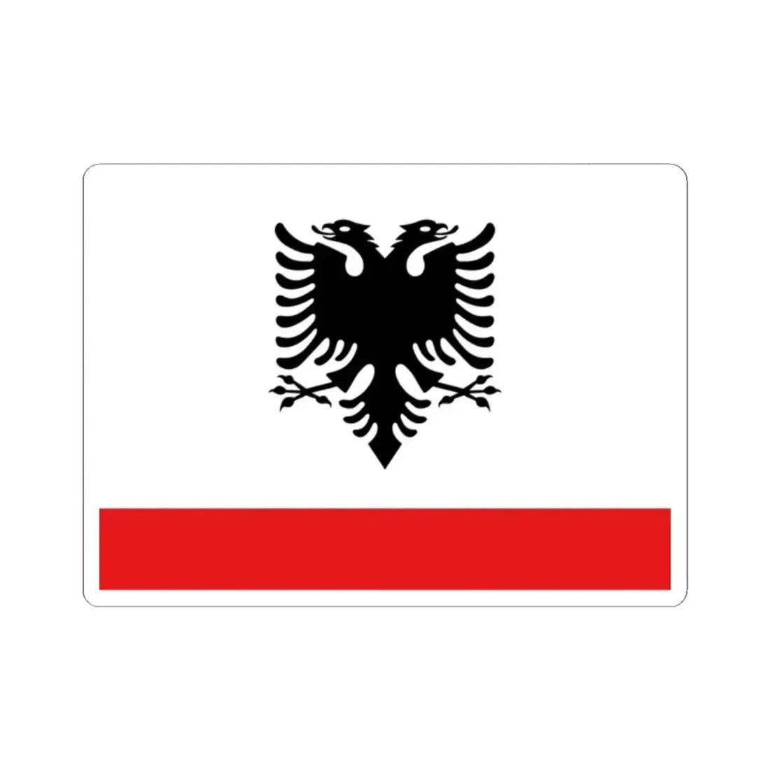 Naval Ensign of Albania - STICKER Vinyl Kiss-Cut Decal 2 Inch White - The Sticker Space