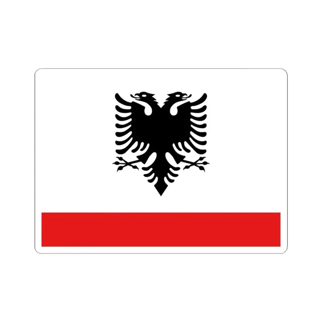 Naval Ensign of Albania - STICKER Vinyl Kiss-Cut Decal 3 Inch White - The Sticker Space