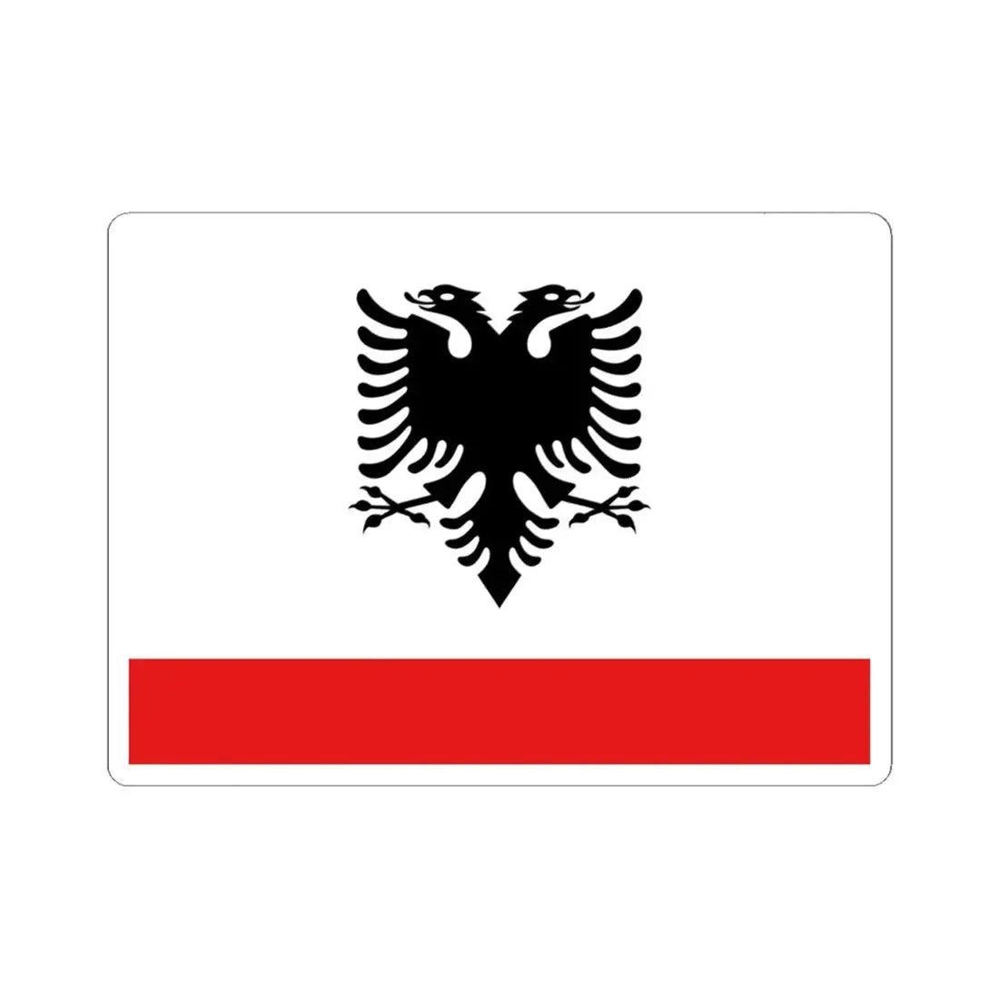 Naval Ensign of Albania - STICKER Vinyl Kiss-Cut Decal 4 Inch White - The Sticker Space